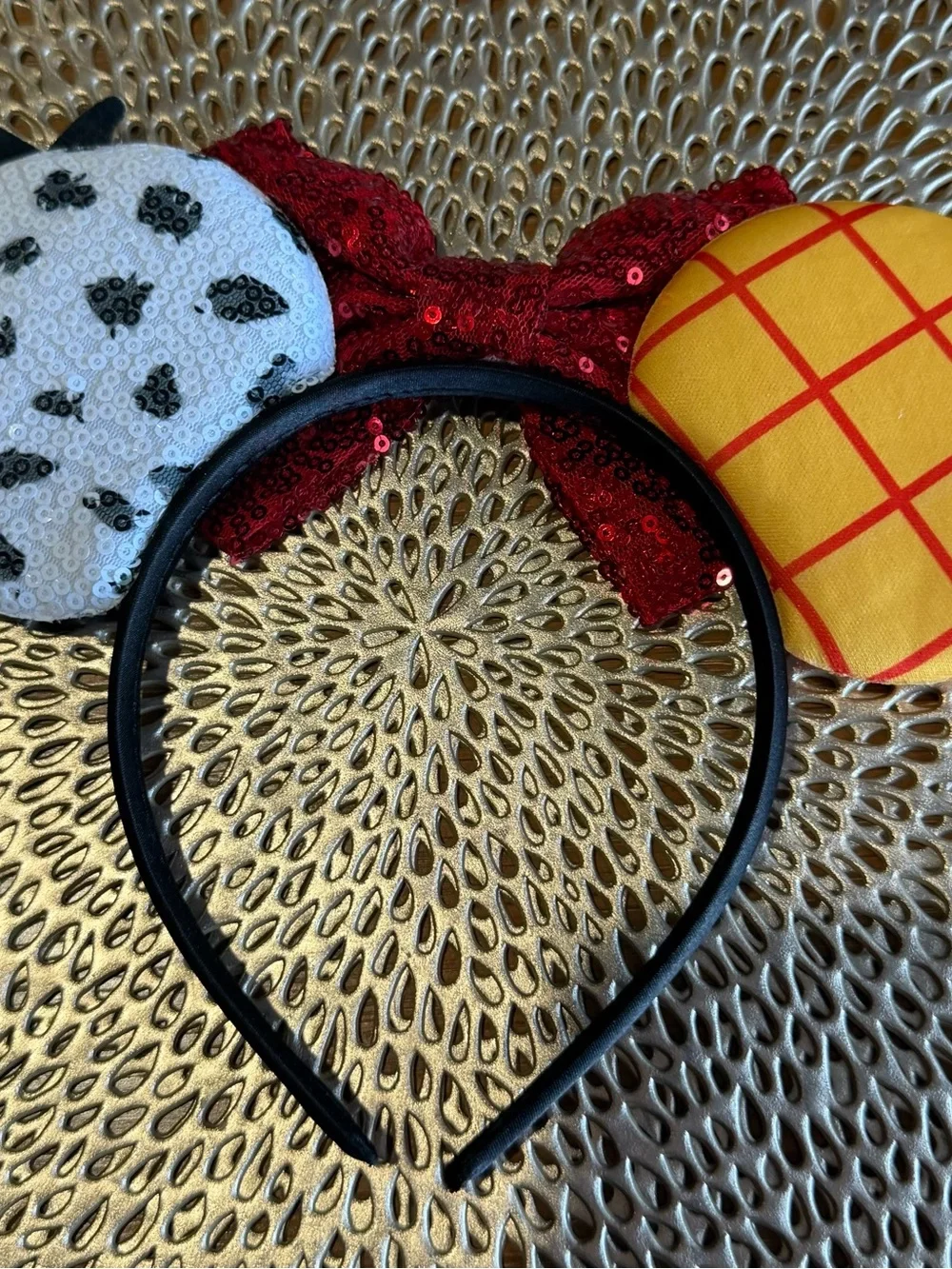 Sequin Bow Headband for Kids - Red